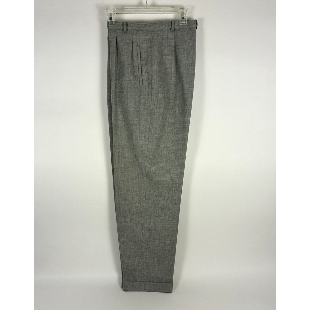 Lauren Ralph Lauren Trousers Women Size 8 Gray Wool Pleated Cuffed Lined USA